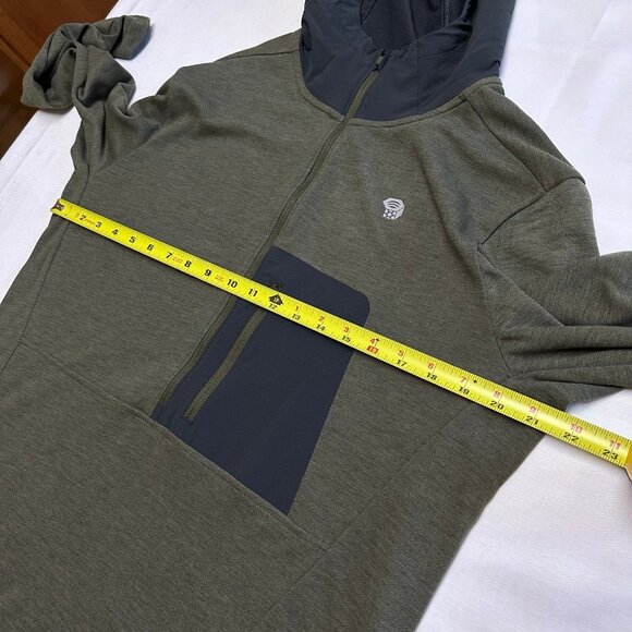 Mountain Hardwear Mens Cragger Pullover Hoodie Size Medium 1/2 Zip Green Outdoor - Picture 4 of 7